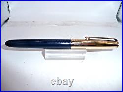 Parker Vintage 51 Gold Cap Fountain Pen-blue-fine point
