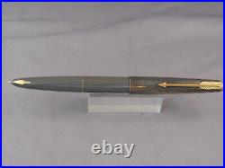 Parker Vintage 61 Gold Rainbow Cap Gray Fountain Pen-fine point-new old stock
