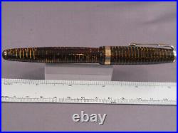 Parker Vintage Brown Striped Vacumatic Fountain Pen-working-l4k fine point