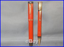 Parker Vintage Senior Big Red Duofold Pen Set working-fine point