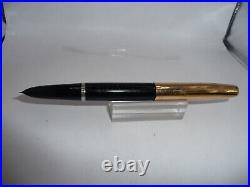 Parker Vintage Super 21 black barrel Gold Cap Fountain Pen-extra fine point
