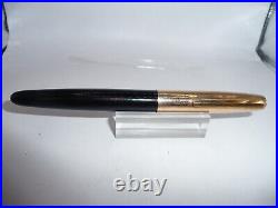 Parker Vintage Super 21 black barrel Gold Cap Fountain Pen-extra fine point