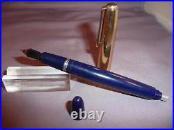 Parker Vintage VS Gold Cap Button Fill Fountain Pen Blue- extra- fine point