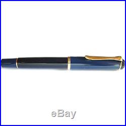 Pelikan M250 Blue Fountain Pen New In Box 14 Kt Gold Fine Point New In Box