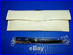 Pelikan M400 Black/Blue Ball Point Pen Fine 14k Gold with Case NEW