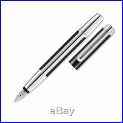 Pelikan Pura Series P40 Fountain Pen Black/Silver Fine Point 904888 New