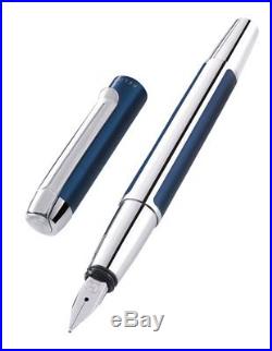 Pelikan Pura Series P40 Fountain Pen Blue/Silver Fine Point 954958 New