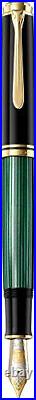Pelikan Souveran 1000 Black/Green Fine Point Fountain Pen 987586 From Japan