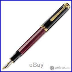 Pelikan Souveran M400 Fountain Pen Black & Red Gold Trim Fine Point 904771