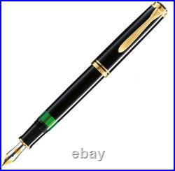 Pelikan Souveran M800 Fountain Pen in Black with Gold Trim 18K Gold Fine Point