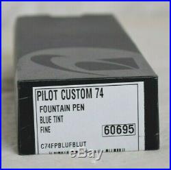 Pilot Custom 74 Blue Demonstrator ST Fine Point Fountain Pen NOB