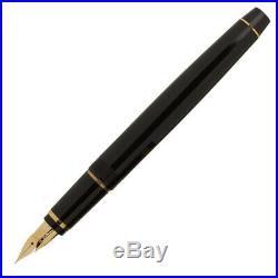 Pilot Falcon Fountain Pen in Black & Gold Soft Flexible Fine Point NEW in box