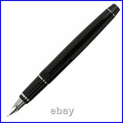 Pilot Falcon Fountain Pen in Black & Rhodium Soft Flexible Fine Point NEW