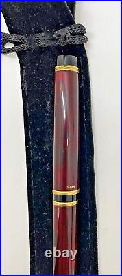 Pilot Grance Fountain Pen Red Marble Black Gold Trim Fine 14 Kt Nib Japan