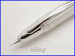 Pilot NAMIKI Vanishing Point Capless Stripe Silver 18k F (Fine) nib fountain pen