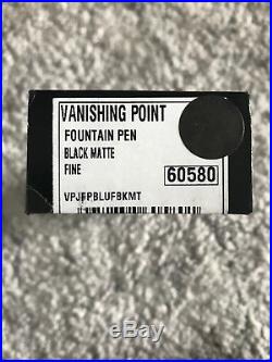 Pilot Namiki Vanishing Point Stealth Matte Black Fine Fountain Pen 18k Gold Nib
