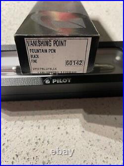 Pilot Vanishing Point Black Fine Fountain Pen New in Box