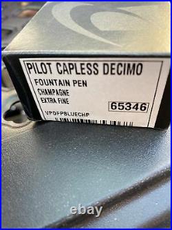 Pilot Vanishing Point Decimo Fountain Pen Champagne Extra Fine Point New In Box