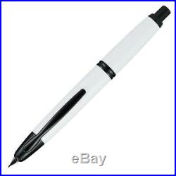Pilot Vanishing Point Fountain Pen Matte White & Black Accents -18K Fine Nib