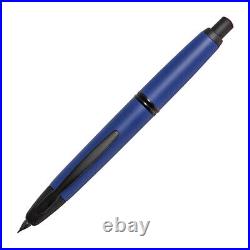 Pilot Vanishing Point Fountain Pen in Matte Blue & Black Accents -18K Extra Fine