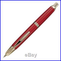 Pilot Vanishing Point Fountain Pen in Red & Gold 18K Gold Fine Point NEW