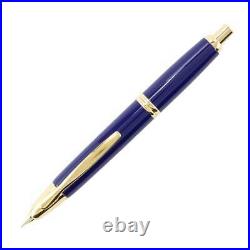 Pilot Vanishing Point Retractable Fountain Pen, Blue/Gold Accents, Fine (60166)