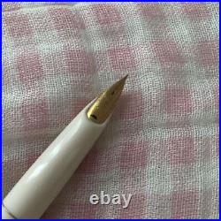 Pilot fountain pen 18K leather wrapped floral pattern fine point F white barrel