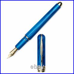 Pineider Avatar UR Deluxe Fountain Pen in Neptune Blue Fine Point NEW