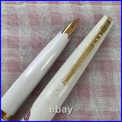 Platinum 18K Fountain Pen Short White Barrel Hydrangea Fine Point Soft Out Of Pr