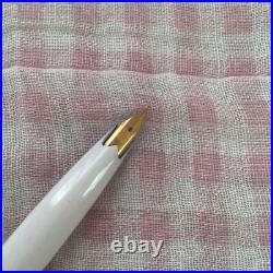 Platinum 18K Fountain Pen Short White Barrel Hydrangea Fine Point Soft Out Of Pr