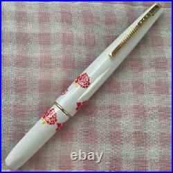 Platinum 18K Fountain Pen Short White Barrel Rose Fine Point Soft Out Of Print