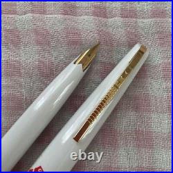 Platinum 18K Fountain Pen Short White Barrel Rose Fine Point Soft Out Of Print