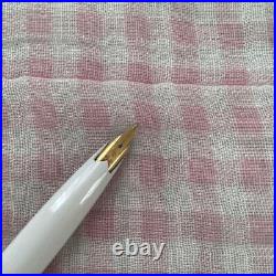 Platinum 18K Fountain Pen Short White Barrel Rose Fine Point Soft Out Of Print