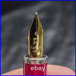 Platinum Fountain Pen PTL-5000A 14K Gold Fine Point Red Ink