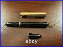 Rare Vintage (1948) Parker 51 Black/gold Fine Point Fountain Pen