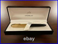 Rare Vintage (1948) Parker 51 Black/gold Fine Point Fountain Pen