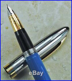 Restored Sheaffer EXCELLENT Pastel Blue Snorkel Sentinel, Fine/Medium Point