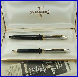Restored Sheaffer MINT Black 1st YEAR Snorkel Clipper Fine Point Pen & Pencil