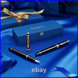 Rollerball Pen Gloss 23k Gold Trim Fine Point, Black Ink Gift Boxed Black