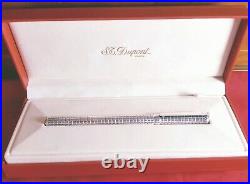 S A Dupont Silver Fountain Pen With 18 K G Fine Point Nib In Excellent Condition
