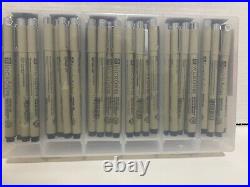 SAKURA 50054 PIGMA MICRON 72 Black Fine Line Pointe Ink Pens 6 Multi-tip Set