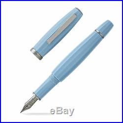 SScribo Feel Fountain Pen in Grey Blue 14kt Gold Flexible Extra Fine Point NEW