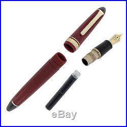 Sailor 1911 Standard Red with Gold Trim Fine Point Fountain Pen 14K F Nib