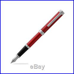 Sailor Barcarolle Gloss Red Silver Trim 14K Gold Fine Point Fountain Pen NEW