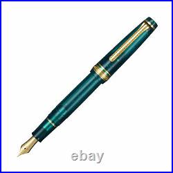 Sailor Pro Gear Slim Fountain Pen in Blue Green Nebula 14K Gold Fine Point NEW