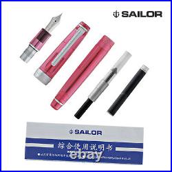 Sailor Pro Gear Slim Fountain Pen in Transparent Pink 14K Gold Fine Point -NEW