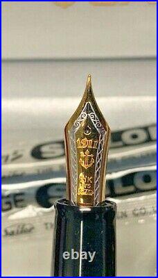 Sailor Professional Gear Black GT 21K Gold Fine Point Fountain Pen 11-2036-220