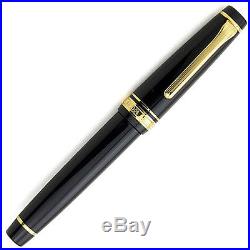 Sailor Professional Gear Black GT 21K Plating Medium Fine Point Fountain Pen