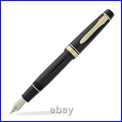 Sailor Professional Gear II Black with Gold Trim Fine Point Fountain Pen NEW