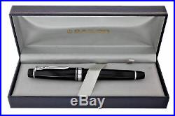 Sailor Professional Gear II Fountain Pen Black Silver Trim 21K Fine Point NEW